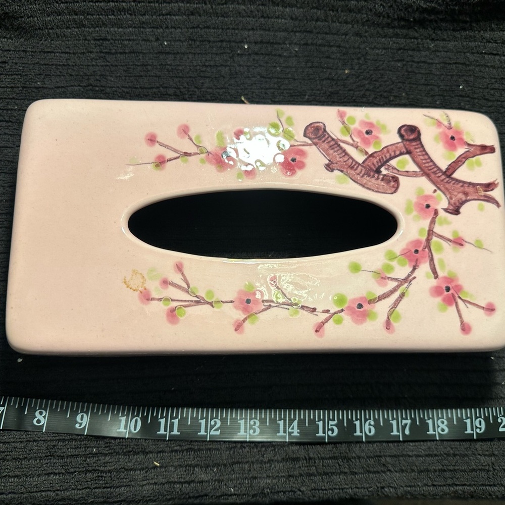 Pink Floral Ceramic Tissue Box Cover - Women Accessories